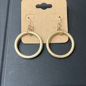 Chic Gold-Tone Matte Hoop Earrings